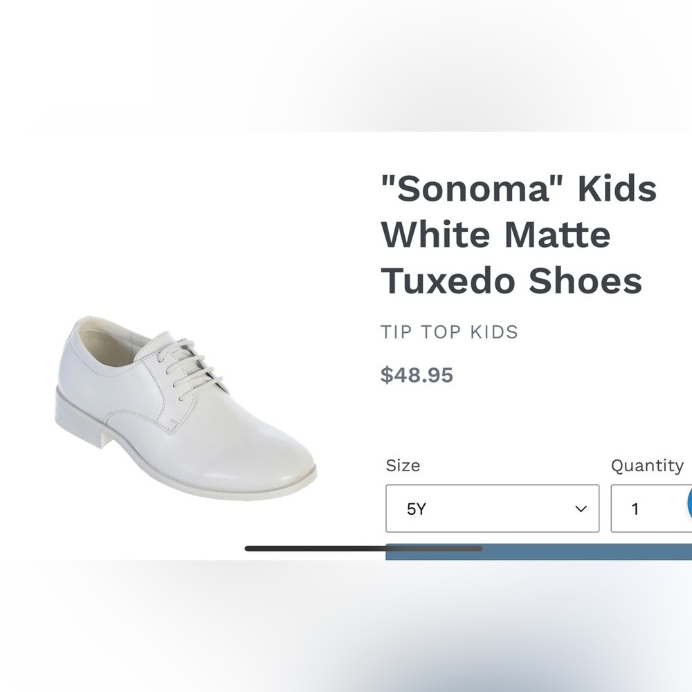 Tip Top Kids Sonoma White Matte Tuxedo Shoes